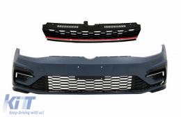 image-75-Frontstoßstange für VW Golf 7.5 17–20 R GTI. Look mit zentralem abzeichenlosem Kühlergrill