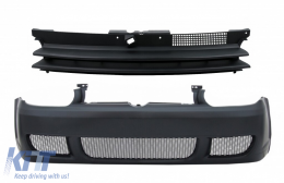 image-51-Frontstoßstange für VW Golf IV 4 MK4 97-04 Badgeless Kühlergrill R32 Look
