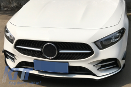 Frontstoßstange Lip Erweiterung für Mercedes A W177 V177 04.18+ A35 Look Schwarz-image-6063463