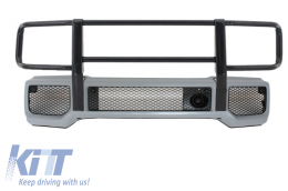 image-76-Frontstoßstange mit Schwarz BullBar für Mercedes G-Klasse W463 1989-2017 G65 Look
