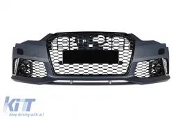 image-4-Frontstoßstange Typ RS6 geeignet für Audi A6 C7 4G 2015-2018 mit PDC, mit Waschkappen