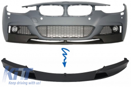 Frontstoßstangenspoiler für BMW 3 F30 Limousine F31 Touring 2011+ M Look Glänzend schwarz-image-6025523