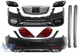 image-75-Full Convesion Body Kit suitable for Mercedes S-Class W222 Facelift (2013-06.2017) S63 Look with LED Lights