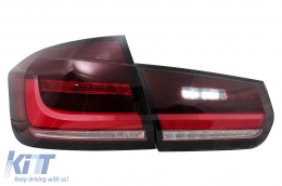 FULL LED BAR Taillights suitable for BMW 3 Series F30 Pre LCI & LCI (2011-2019) Red Clear with Dynamic Sequential Turning Light-image-6105814