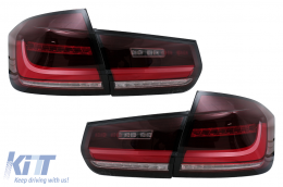 FULL LED BAR Taillights suitable for BMW 3 Series F30 Pre LCI & LCI (2011-2019) Red Clear with Dynamic Sequential Turning Light-image-6105816