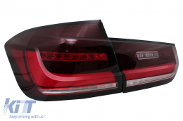 FULL LED BAR Taillights suitable for BMW 3 Series F30 Pre LCI & LCI (2011-2019) Red Clear with Dynamic Sequential Turning Light-image-6105817