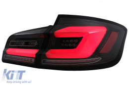 Full LED Bar Taillights suitable for BMW 5 Series F10 (2011-2017) Black Line Dynamic Sequential Turning Signal-image-6096165