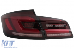 Full LED Bar Taillights suitable for BMW 5 Series F10 (2011-2017) Red Smoke Dynamic Sequential Turning Signal-image-6096169
