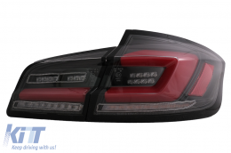 Full LED Bar Задни светлини , подходящи за BMW 5 Series F10 (2011-2017) Черен Line Динамичен Sequential Turning Signal-image-6096152