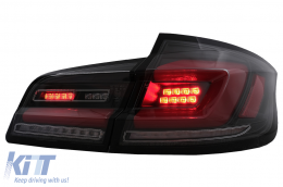 Full LED Bar Задни светлини , подходящи за BMW 5 Series F10 (2011-2017) Черен Line Динамичен Sequential Turning Signal-image-6096158