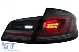 Full LED Bar Задни светлини , подходящи за BMW 5 Series F10 (2011-2017) Черен Line Динамичен Sequential Turning Signal-image-6096161