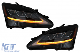 FULL LED DRL Headlights Dynamic Turn Light Signal suitable for LEXUS IS XE20 (2006-2013) Black Edition - HLLXIS250