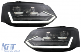 image-6-Full LED DRL Headlights suitable for VW Transporter Caravelle Multivan T5 Facelift (2010-2015) with Dynamic Sequential Turning Light