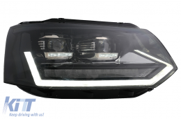 Full LED DRL Headlights suitable for VW Transporter Caravelle Multivan T5 Facelift (2010-2015) with Dynamic Sequential Turning Light-image-6089350