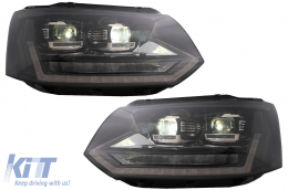 Full LED DRL Scheinwerfer für VW Transporter Caravelle Multivan T5 10-15 Dynamisch-image-6089363