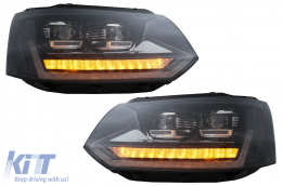 Full LED DRL Scheinwerfer für VW Transporter Caravelle Multivan T5 10-15 Dynamisch-image-6089366