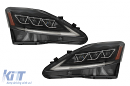 FULL LED DRL Фарове Динамичен мигач, подходящ за LEXUS IS XE20 (2006-2013) Черен Edition-image-6047677