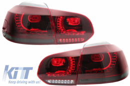 Full LED Hátsó lámpák  VW Golf 6 VI (2008-2013) R20 Design Cseresznyepiros, dinamikus, sorozatos irányjelző fénnyel (LHD és RHD)-image-6037398