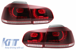 Full LED Hátsó lámpák  VW Golf 6 VI (2008-2013) Cseresznyepiros R20 GTI Design (LHD és RHD)-image-6036980