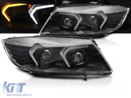 FULL LED HEADLIGHTS BLACK fits BMW E90/E91 05-08-image-6271730