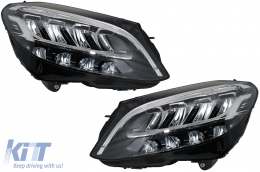 Full LED Headlights suitable for Mercedes C-Class W205 S205 (2019-up) LHD - HLMBW205LED