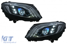 Full LED Headlights suitable for Mercedes C-Class W205 S205 (2014-2020) LHD W222 Design - HLMBW205MBH