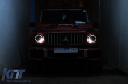 Full LED Headlights suitable for Mercedes G-Class W463 (2007-2017) Black Facelift 2018 Design-image-6088985