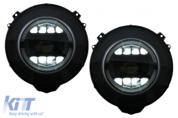 Full LED Headlights suitable for Mercedes G-Class W463 (2007-2017) Black Facelift 2018 Design-image-6098501