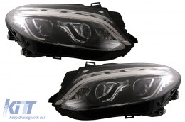Full LED Headlights suitable for Mercedes M-Class W166 (2012-2015) only with Conversion to GLE - HLMBW166LED