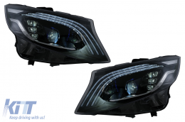 Full LED Headlights suitable for Mercedes V-Class W447 (2016-2020) Black - HLMBW447