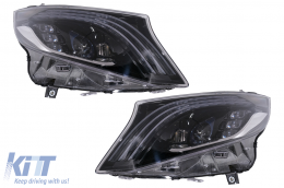 Full LED Headlights suitable for Mercedes V-Class W447 (2016-2020) Black VL