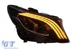 Full LED Headlights suitable for Mercedes V-Class Vito W447 (2014-2024) Black Dynamic Turning Lights-image-6164825