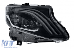 Full LED Headlights suitable for Mercedes V-Class Vito W447 (2014-2024) Black Dynamic Turning Lights-image-6164830