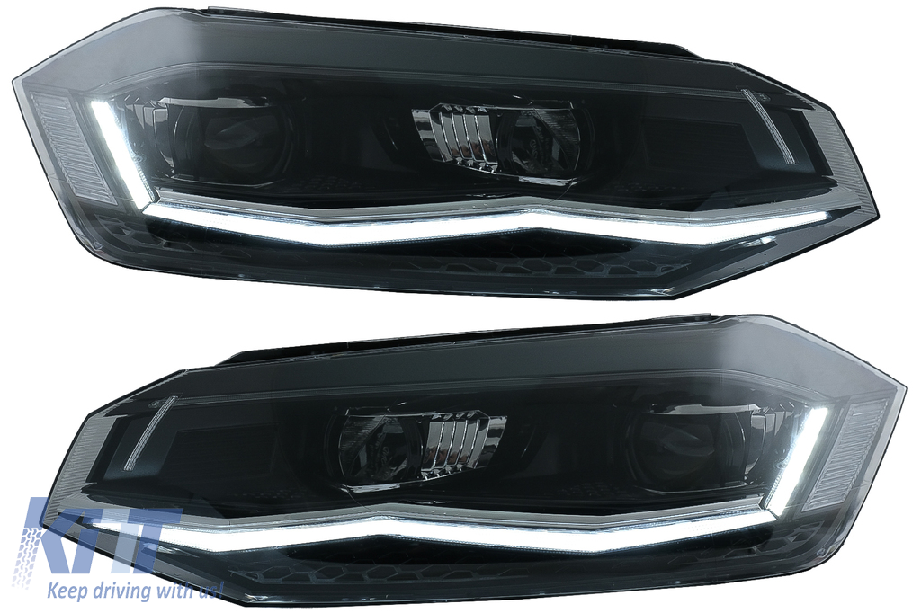 udkast Genoptag baggrund Full LED Headlights suitable for VW Polo AW MK6 (2018-2020) with Dynamic  StartUp and Sequential Turning Lights - CarPartsTuning.com