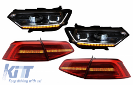 image-31-Full LED Headlights with LED Taillights suitable for VW Passat B8 3G (2014-2019) Matrix R line with Sequential Dynamic Turning Lights
