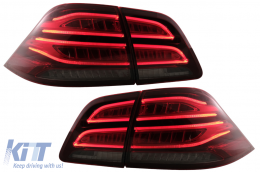 Full LED LightBar Taillights suitable for Mercedes M-Class W166 (2012-2015) Red White LHD - TLMBW166LED