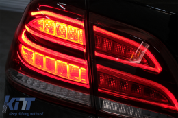 Full LED LightBar Taillights suitable for Mercedes M-Class W166 (2012-2015) Red White LHD-image-6085985
