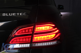 Full LED LightBar Taillights suitable for Mercedes M-Class W166 (2012-2015) Red White LHD-image-6085986