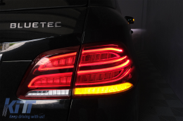 Full LED LightBar Taillights suitable for Mercedes M-Class W166 (2012-2015) Red White LHD-image-6085991
