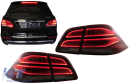 Full LED LightBar Taillights suitable for Mercedes M-Class W166 (2012-2015) Red White LHD-image-6086114