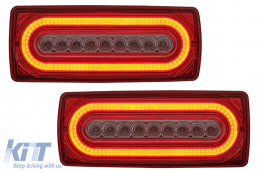Full LED LightBar Taillights suitable for Mercedes G-Class W463 (1989-2015) Red Clear