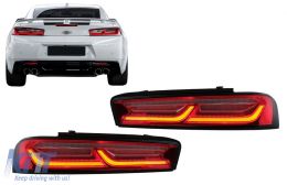 Full LED Rückleuchten Lichtleiste für Chevrolet Camaro MK6 (05.2015-2018) Rote dynamische Lichter-image-6079126