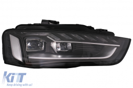Full LED Scheinwerfer für Audi A4 B8.5 Facelift 12-15 Dynamisch Schwarz A4 B9.5 Look-image-6088125
