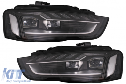 Full LED Scheinwerfer für Audi A4 B8.5 Facelift 12-15 Dynamisch Schwarz A4 B9.5 Look-image-6088126