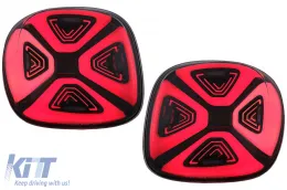 image-59-Full LED stražnja svjetla prikladna za Smart ForTwo C453 A453 ForFour Bistro (2014-2019) Dinamički zaslon pri pokretanju Crveno prozirno