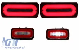 image-25-Full LED stražnja svjetla Svjetlosna traka sa svjetlima za maglu prikladna za Mercedes G-klasu W463 (1989-2015) CRVENA dinamička sekvencijalna svjetla za okretanje