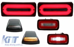 image-48-Full LED Taillights Light Bar with Fog Lamp and Turning Lights Smoked suitable for Mercedes G-class W463 (1989-2015) Red Dynamic Sequential Turning Lights