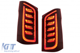 Full LED Taillights Smoke suitable for Mercedes V-Class W447 (2014-2019) Single Rear Door with Dynamic Sequential Turning Lights - TLMBW447FS