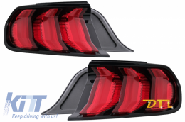 Full LED Taillights suitable for Ford Mustang VI S550 (2015-2019) Red with Dynamic Sequential Turning Lights - TLFMU