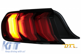 Full LED Taillights suitable for Ford Mustang VI S550 (2015-2019) Red with Dynamic Sequential Turning Lights-image-6059828